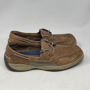 Sperry Top Sider Intrepid Boat Shoes Mens 11 Brown Leather 2 Eye Casual Preppy